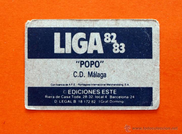 Cromos de f&uacute;tbol: MALAGA - POPO - 1982-1983, 82-83 - EDICIONES ESTE - - Foto 2