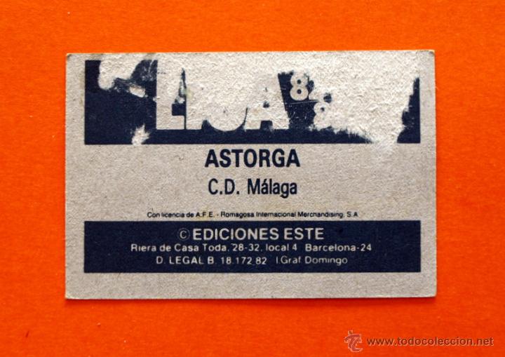 Cromos de f&uacute;tbol: MALAGA - ASTORGA - 1982-1983, 82-83 - EDICIONES ESTE - - Foto 2