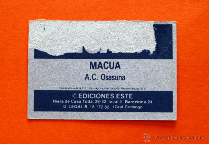 Cromos de f&uacute;tbol: OSASUNA - MACUA - 1982-1983, 82-83 - EDICIONES ESTE - - Foto 2