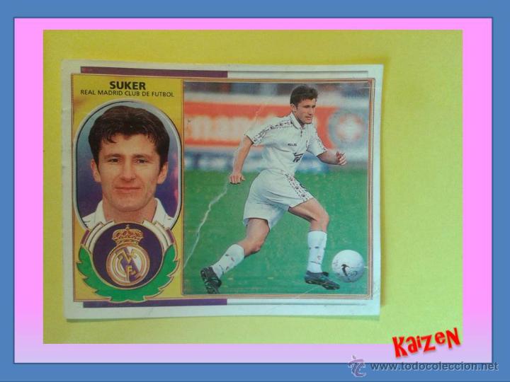 Cromos de f&uacute;tbol: SUKER. REAL MADRID. VENTANILLA. ED. ESTE 96/97 - Foto 1