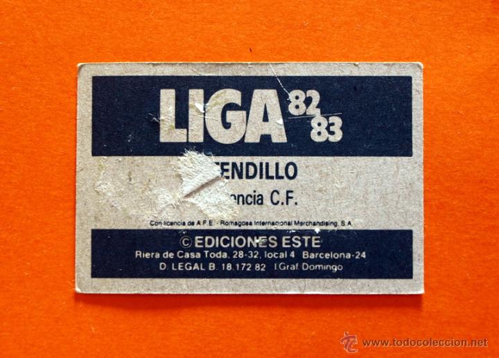 Cromos de f&uacute;tbol: VALENCIA - TENDILLO - 1982-1983, 82-83 - EDICIONES ESTE - - Foto 2