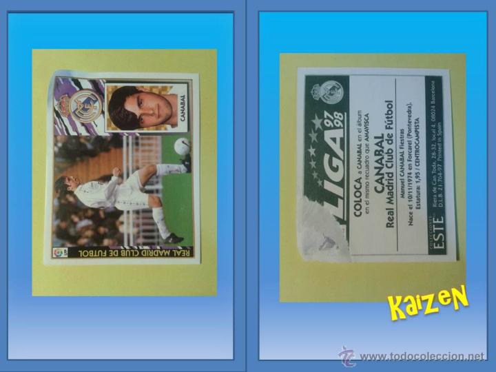 Cromos de f&uacute;tbol: CANABAL. REAL MADRID. COLOCA. VENTANILLA PICO SUPERIOR. ED. ESTE 97/98 - Foto 1