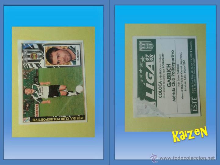 Cromos de f&uacute;tbol: GABRICH. MERIDA. VENTANILLA PICO SUPERIOR. COLOCA. ED. ESTE 97/98 - Foto 1