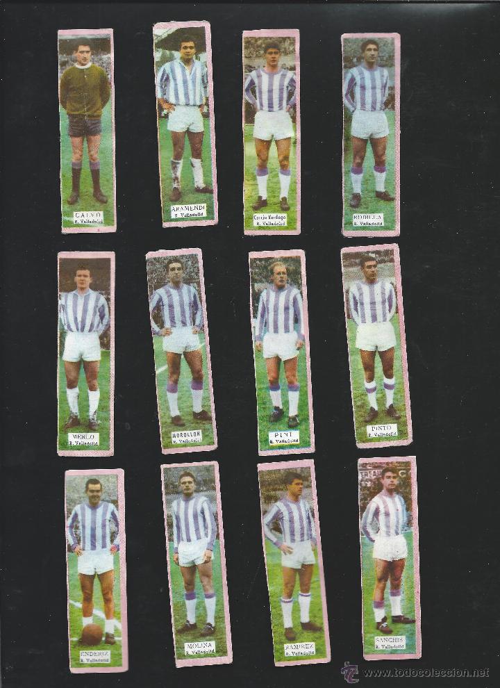 Cromos de F&uacute;tbol: 7265 -12 CROMOS LIGA 1963/64-EDIT.TRIUNFO-REAL VALLADOLID-EQUIPO COMPLETO