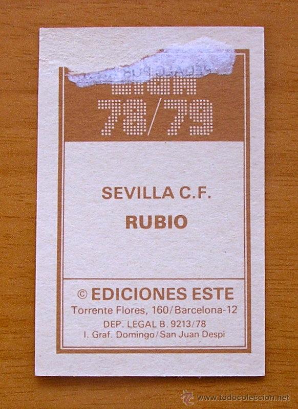 Cromos de f&uacute;tbol: Sevilla - Rubio - Ediciones Este 1978-1979, 78-79 - Foto 2