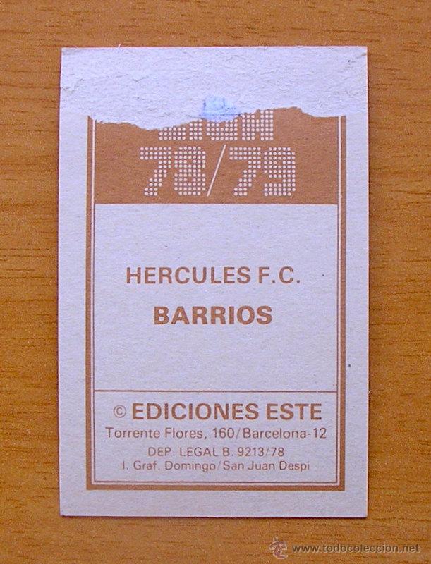 Cromos de f&uacute;tbol: H&eacute;rcules - Barrios - Ediciones Este 1978-1979, 78-79 - Foto 2
