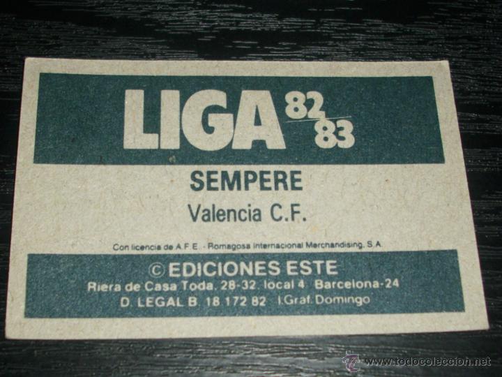 Cromos de f&uacute;tbol: -ESTE 82-83 : SEMPERE ( VALENCIA ) - Foto 2