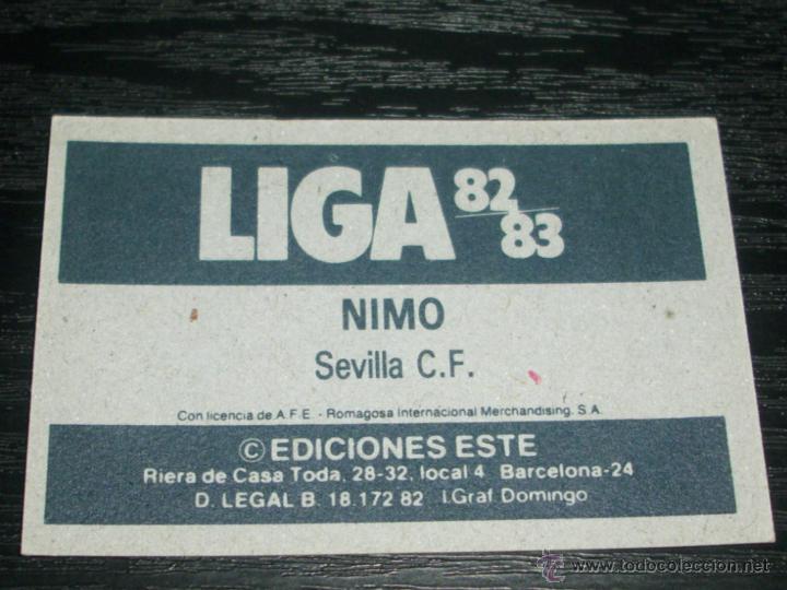 Cromos de f&uacute;tbol: -ESTE 82-83 : NIMO ( SEVILLA ) - Foto 2