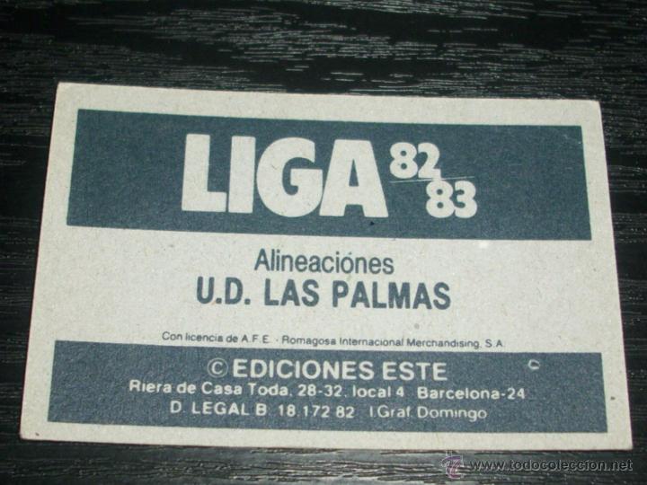 Cromos de f&uacute;tbol: -ESTE 82-83 : LAS PALMAS  ( ALINEACION ) - Foto 2