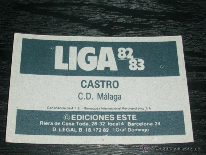 Cromos de f&uacute;tbol: -ESTE 82-83 : CASTRO  ( MALAGA ) - Foto 2