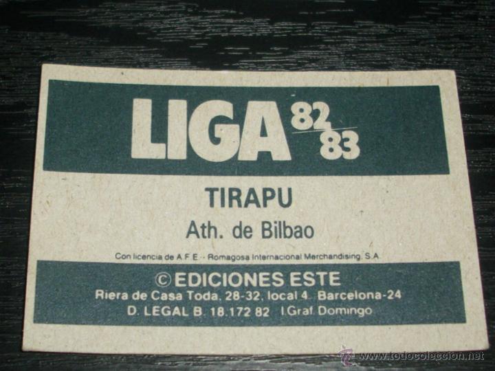 Cromos de f&uacute;tbol: -ESTE 82-83 : TIRAPU  ( ATH.BILBAO ) - Foto 2