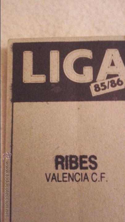 Cromos de F&uacute;tbol: 85/86 ESTE. RIBES VALENCIA ERROR IMPRESION TRASERA LETRAS NOMBRE DOBLES O TINTADAS. LEER