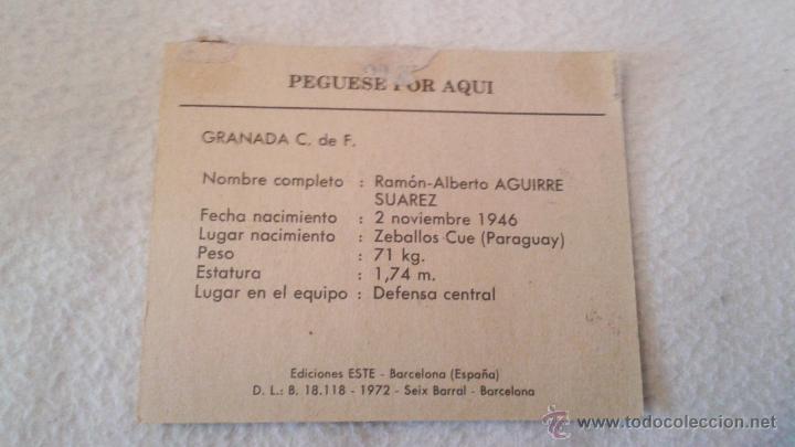 Cromos de f&uacute;tbol: 72-73 ESTE. GRANADA AGUIRRE SUAREZ - Foto 2
