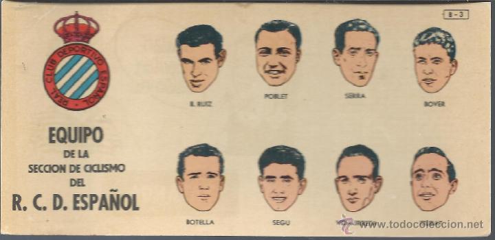 Cromos de F&uacute;tbol: 8532A- CROMO CHOCOLATES BATANGA- R.C.D ESPA&Ntilde;OL-EQUIPO DE CICLISMO