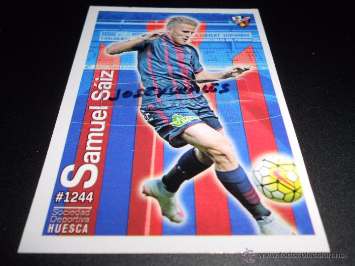 Cromos de F&uacute;tbol: 1244 SAMUEL SAIZ UH HUESCA CROMOS MUNDICROMO PLATINUM QUIZ LIGA FUTBOL 2015 2016 15 16
