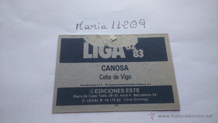 Cromos de f&uacute;tbol: este 82 83 canosa celta de vigo - Foto 2