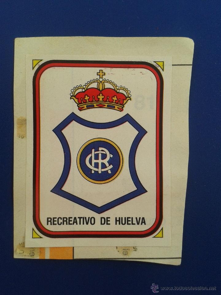 Football Stickers: CROMOS EDITORIAL PANINI FUTBOL 89 90 1989 1990 CROMO RECORTADO ESCUDO RECREATIVO DE HUELVA