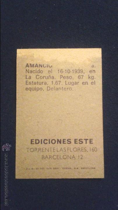 Cromos de f&uacute;tbol: 74/75 ESTE. REAL MADRID AMANCIO - Foto 2