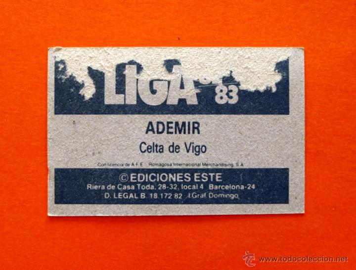 Cromos de f&uacute;tbol: CELTA - ADEMIR - 1982-1983, 82-83 - EDICIONES ESTE - - Foto 2