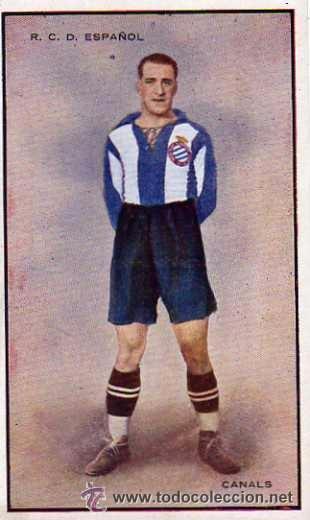 Cromos de f&uacute;tbol: CROMO POSTAL DE CANALS DEL R.C.D.ESPA&Ntilde;OL A&Ntilde;OS 20 (14 x 8 cm).