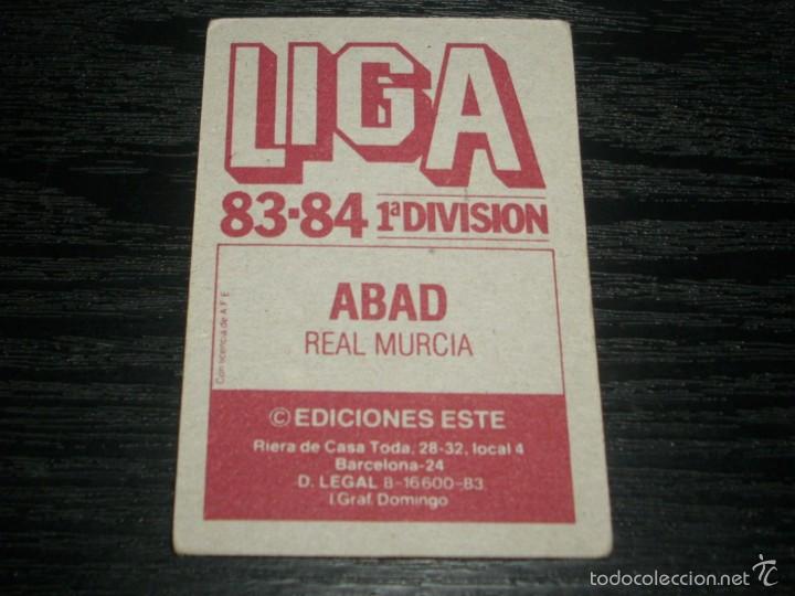 Cromos de f&uacute;tbol: -ESTE 83-84 : ABAD ( MURCIA ) - Foto 2