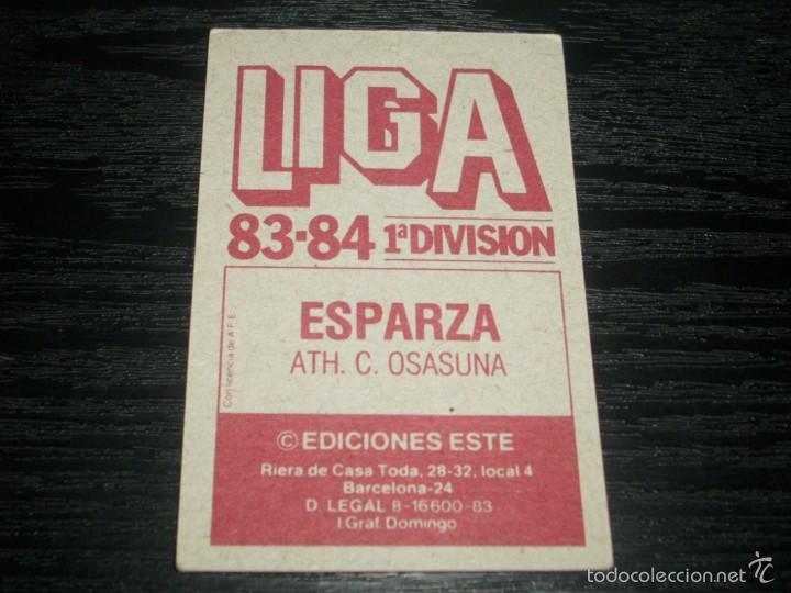 Cromos de f&uacute;tbol: -ESTE 83-84 : ESPARZA  ( OSASUNA ) - Foto 2