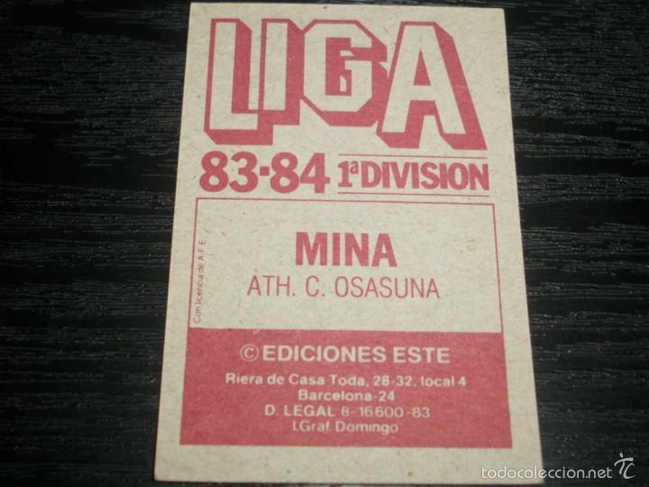Cromos de f&uacute;tbol: -ESTE 83-84 : MINA  ( OSASUNA ) - Foto 2
