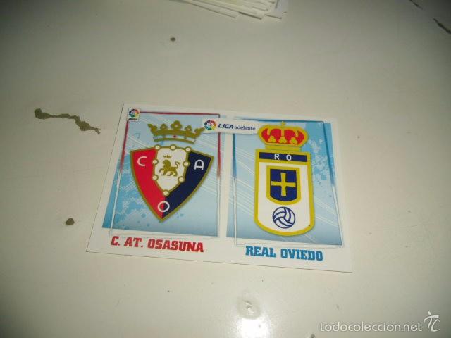 Fu&szlig;ball-Sticker: CROMOS ESTE LIGA 2015 2016 15 16 NUNCA PEGADO OSASUNA OVIEDO ESCUDO LIGA ADELANTE