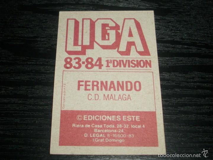 Cromos de f&uacute;tbol: -ESTE 83-84 : FERNANDO  ( MALAGA ) - Foto 2