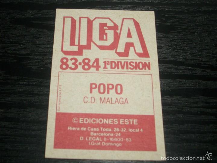 Cromos de f&uacute;tbol: -ESTE 83-84 : POPO  ( MALAGA ) - Foto 2