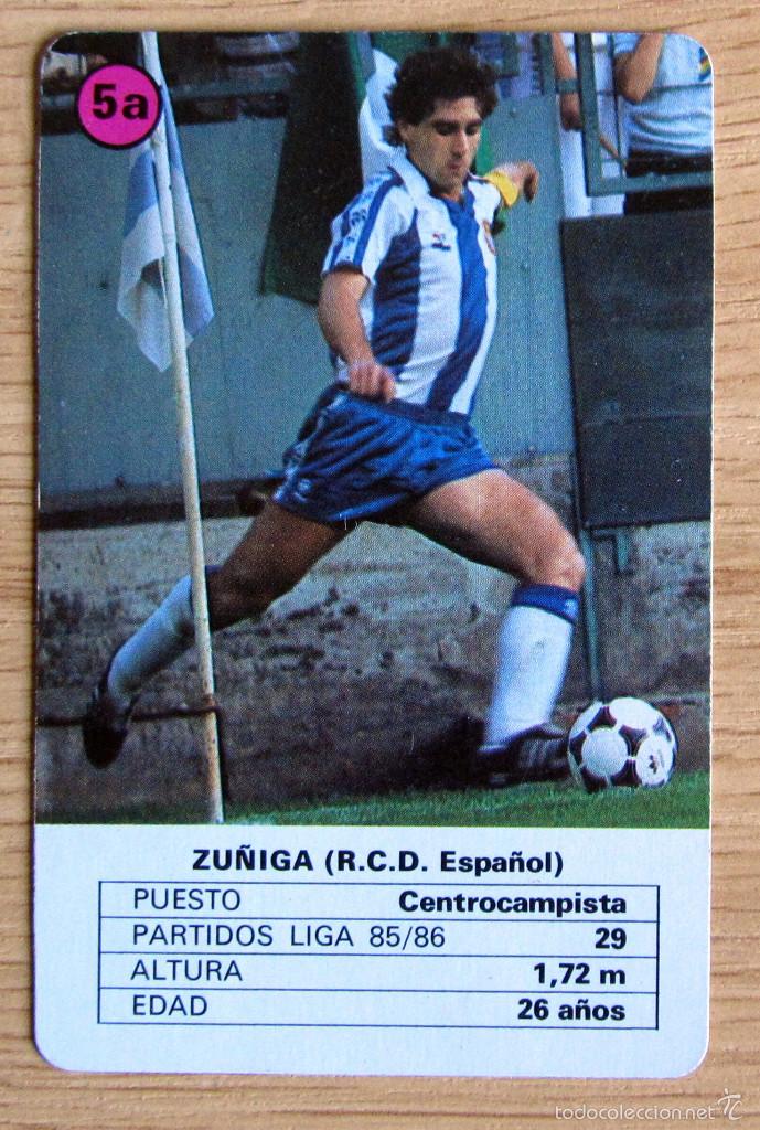Football Stickers: CARTA NAIPE F&Uacute;TBOL FOURNIER ZU&Ntilde;IGA R.C.D. ESPA&Ntilde;OL