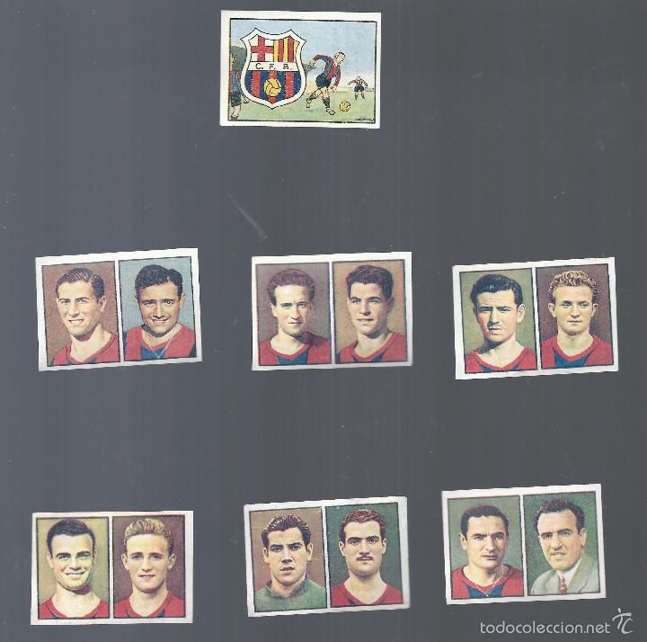 Cromos de F&uacute;tbol: 8746A- 7 CROMOS GALLINA BLANCA NUEVOS- F.C. BARCELONA-EQUIPO COMPLETO