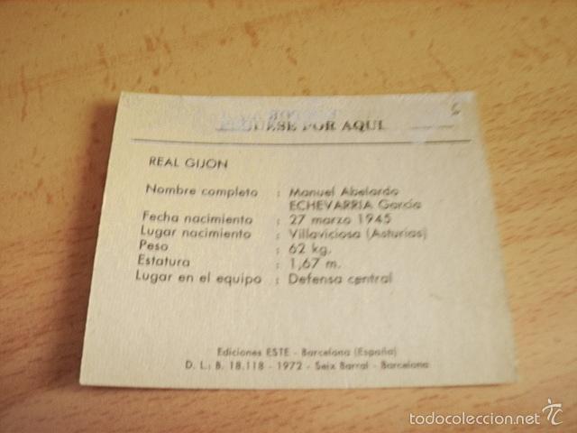 Cromos de f&uacute;tbol: ESTE 72-73 ECHEVARRIA ( SPORTING ) - Foto 2