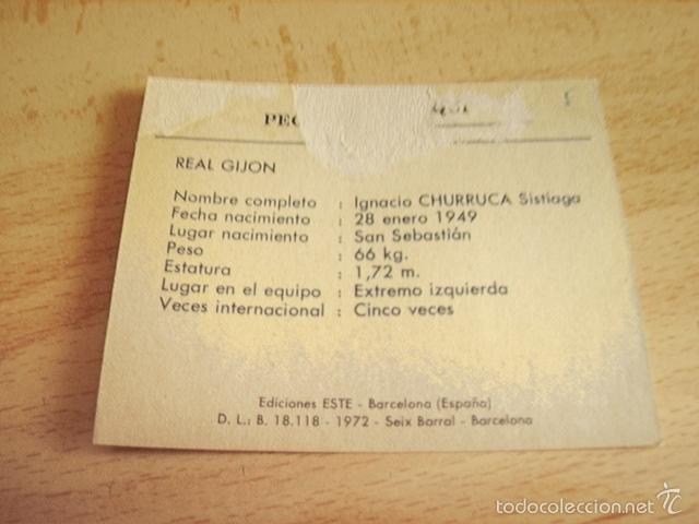 Cromos de f&uacute;tbol: ESTE 72-73 CHURRUCA ( SPORTING ) - Foto 2