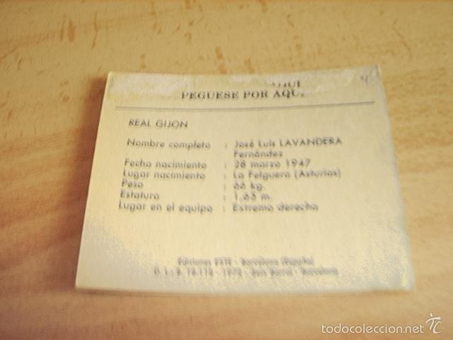 Cromos de f&uacute;tbol: ESTE 72-73 LAVANDERA ( SPORTING ) - Foto 2