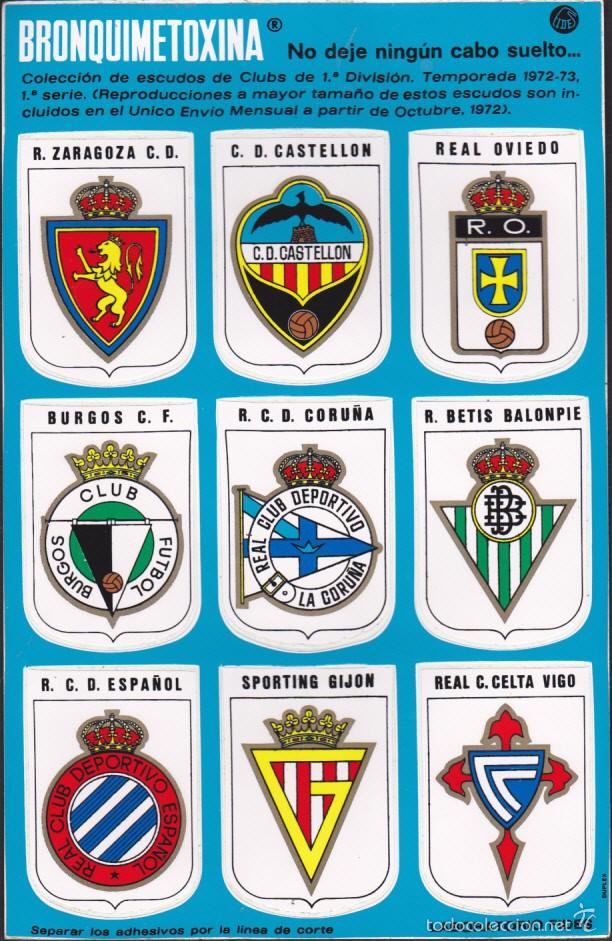Figurine di Calcio: CROMOS ADHESIVOS LABORATORIO FIDES ESCUDOS EQUIPOS 1&ordf; DIVISION 1971-1972