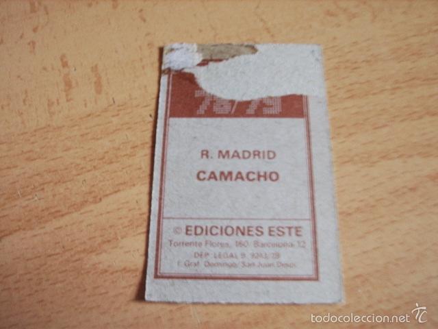 Cromos de f&uacute;tbol: ED. ESTE 78-79 CAMACHO  ( R.MADRID ) - Foto 2