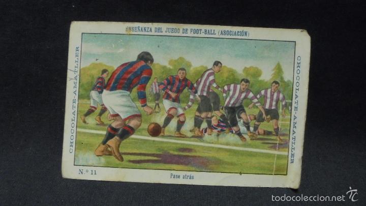 Football Stickers: CROMO - ENSE&Ntilde;ANZA DEL JUEGO DE FOOT-BALL ASOCIACION - N&ordm; 11 - PASE ATRAS -