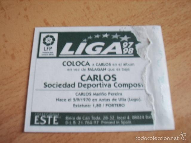 Cromos de f&uacute;tbol: ED. ESTE 97-98  COLOCA  CARLOS ( COMOSTELA ) VENTANILLA - Foto 2