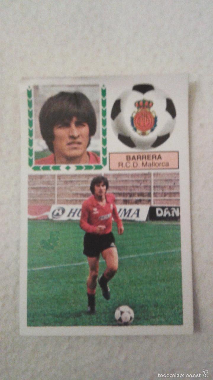 Cromos de f&uacute;tbol: 83/84 ESTE. BARRERA MALLORCA CON ERROR IMPRESION MANCHA CESPED - Foto 1