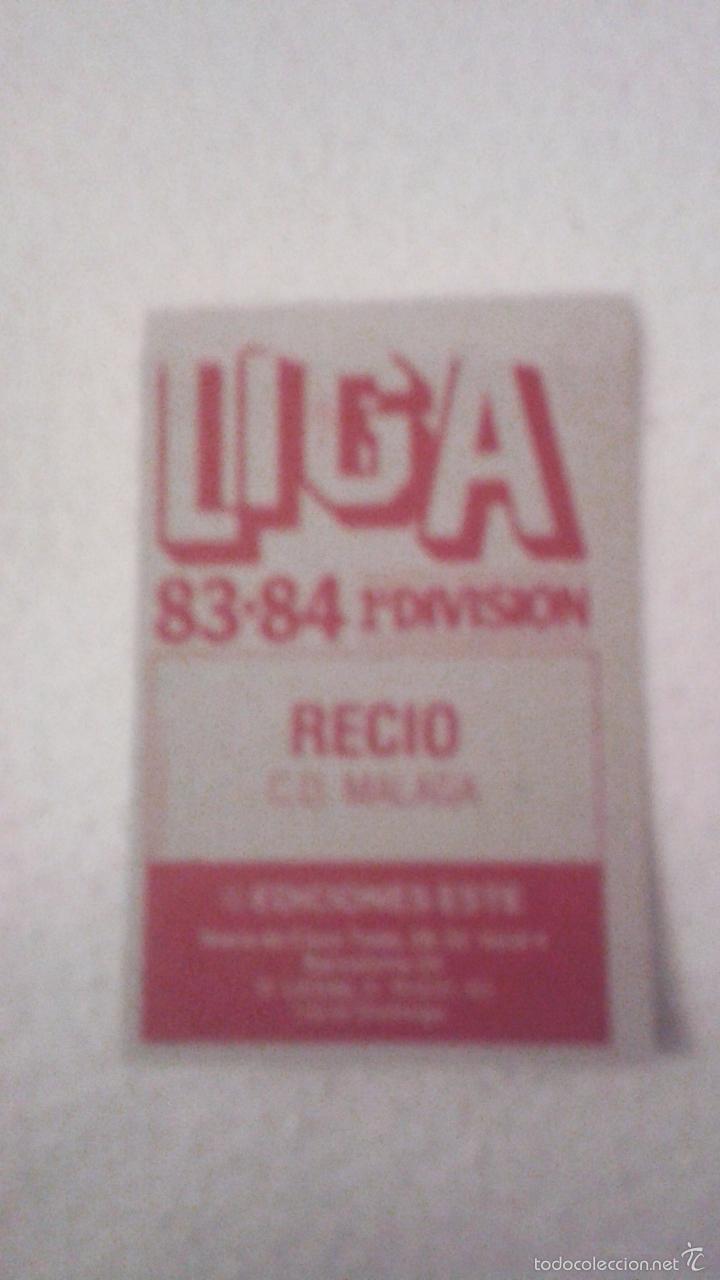 Cromos de f&uacute;tbol: 83/84 ESTE. RECIO MALAGA CON ERROR IMPRESION MANCHA CESPED - Foto 3