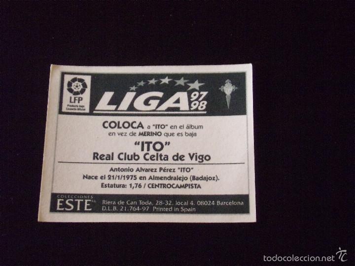 Cromos de f&uacute;tbol: ITO, COLOCA. CELTA DE VIGO. ESTE 97-98. - Foto 2