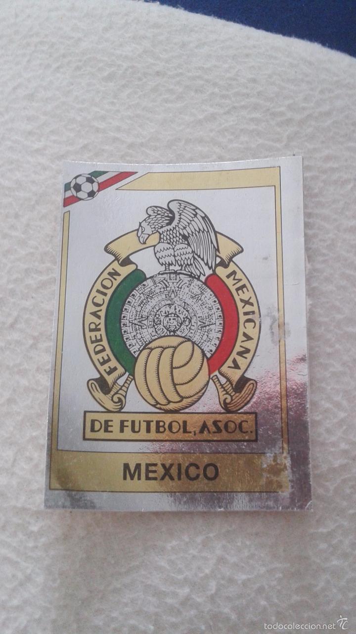 Cartes &agrave; collectionner de Football: MEXICO 86 PANINI ESCUDO PLATEADO SELECCION MEXICANA MEXICO RECORTADO