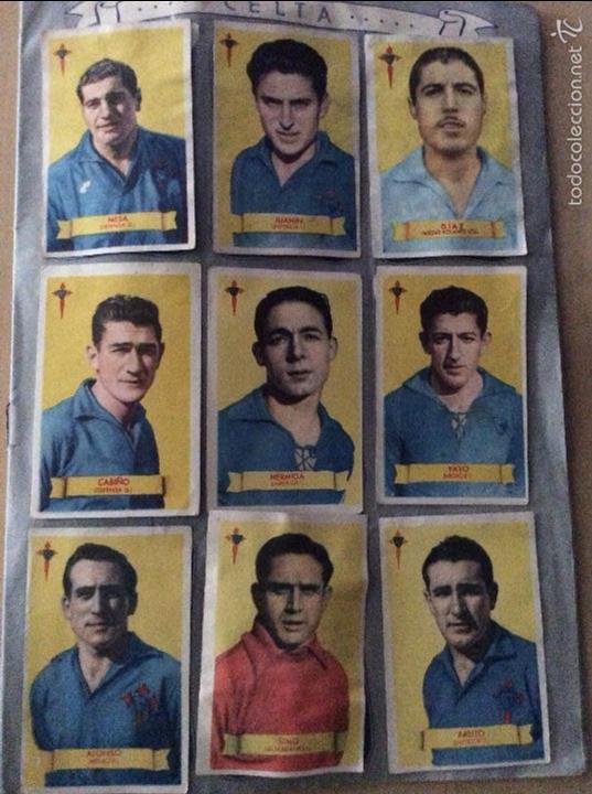 Cartes &agrave; collectionner de Football: Bruguera 1949/50 CAMPEONES. Lote 9 cromos CELTA DE VIGO
