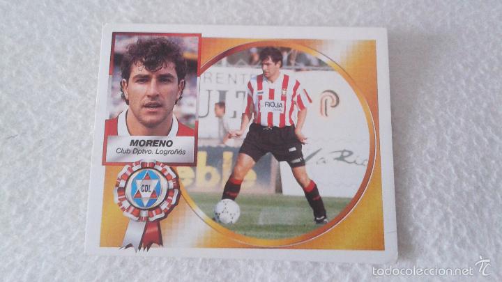 Cromos de f&uacute;tbol: 94-95 ESTE. NUNCA PEGADO BAJA LOGRO&Ntilde;ES MORENO. - Foto 1