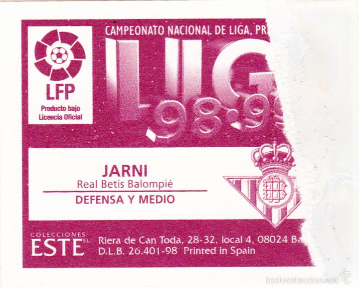 Cromos de f&uacute;tbol: ESTE 98-99 JARNI BAJA DIFICIL (VENTANILLA)(A-9) - Foto 2