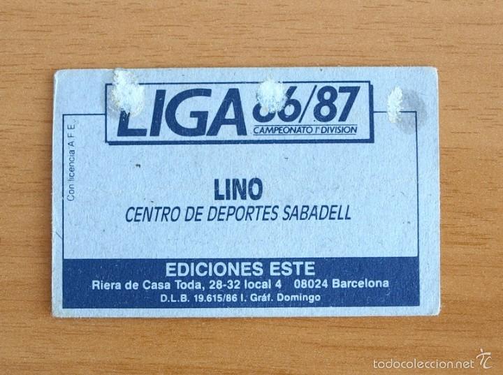 Cromos de f&uacute;tbol: Sabadell - Lino - Ediciones Este 1986-1987, 86-87 - Foto 2