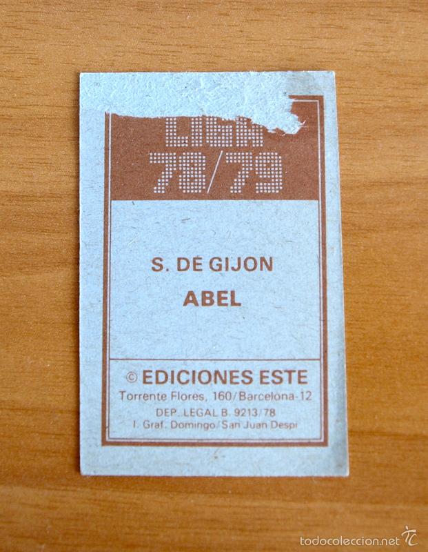 Cromos de f&uacute;tbol: Sporting de Gij&oacute;n - Abel - Ediciones Este 1978-1979, 78-79 - Foto 2