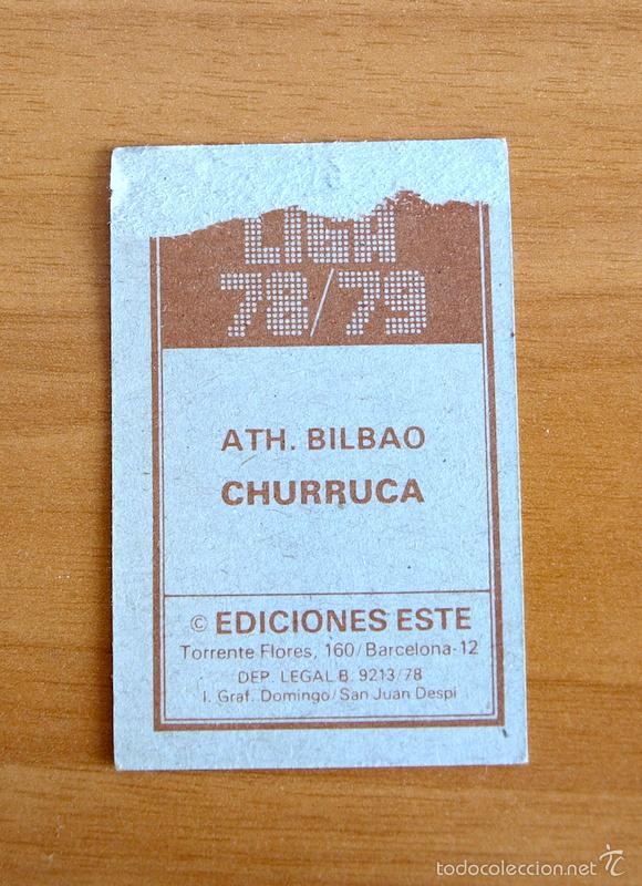 Cromos de f&uacute;tbol: Athletic de Bilbao - Churruca - Ediciones Este 1978-1979, 78-79 - Foto 2