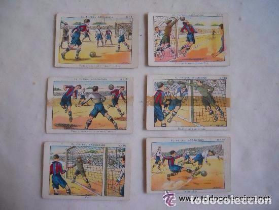 Cromos de Futebol: LOTE 6 CROMOS DE FUTBOL 1921 EL FUTBOL ASOCIACION PUBLICIDAD CHOCOLATES AMATLLER